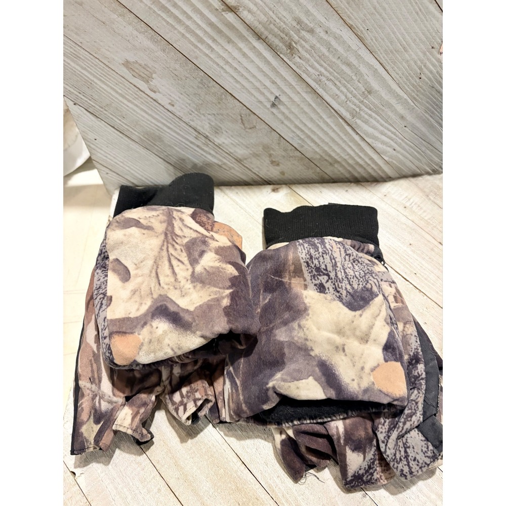 Saddle-Cloth Thinsulate Camo Convertible Hunting Mittens Mens XL Fingerless